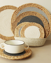 Load image into Gallery viewer, Hand-Woven Rattan Cotton Braided Rope Placemat
