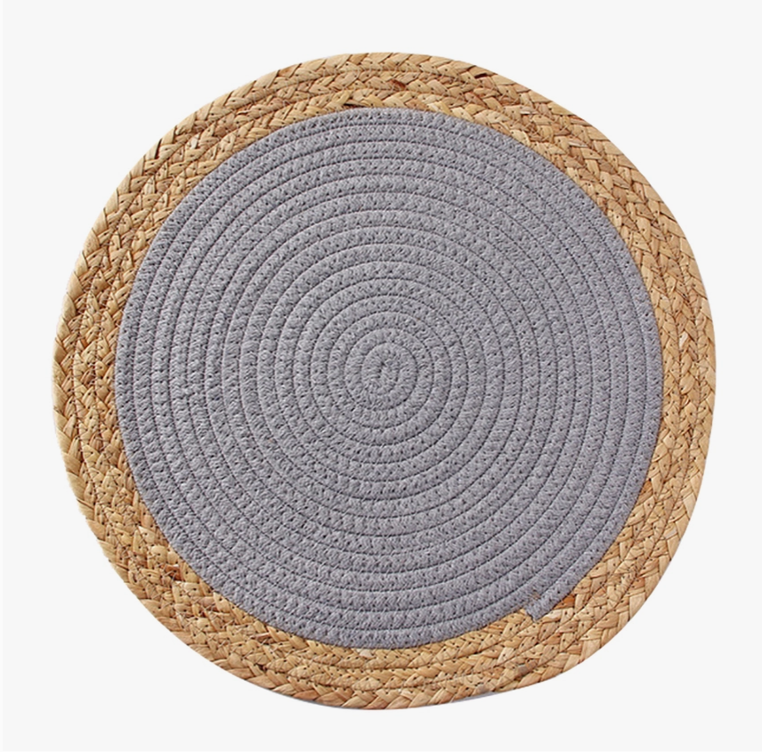 Hand-Woven Rattan Cotton Braided Rope Placemat