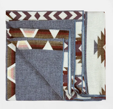 Load image into Gallery viewer, Antisana - Baby Alpaca Blanket - Extra Large Plus - Andean Harmony Geometric Pattern - Grey/Earth-Toned
