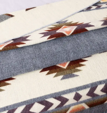 Load image into Gallery viewer, Antisana - Baby Alpaca Blanket - Extra Large Plus - Andean Harmony Geometric Pattern - Grey/Earth-Toned
