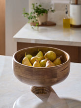 Load image into Gallery viewer, Natural Mango Wood Large Footed Fruit Bowl
