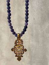 Load image into Gallery viewer, Mala Coptic Necklace Semi Precious Blue Hues

