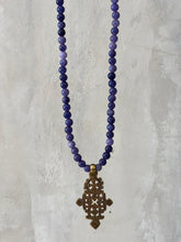 Load image into Gallery viewer, Mala Coptic Necklace Semi Precious Blue Hues
