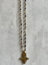 Load image into Gallery viewer, Long  Brass Necklace with Coptic Cross

