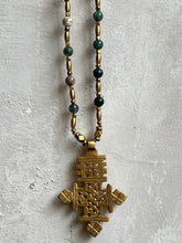 Load image into Gallery viewer, Long  Brass Necklace with Coptic Cross
