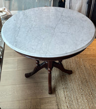 Load image into Gallery viewer, Antique Table with White Marble Top
