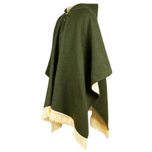 Load image into Gallery viewer, Baby Alpaca Wool Unisex Hooded Poncho - Olive Green
