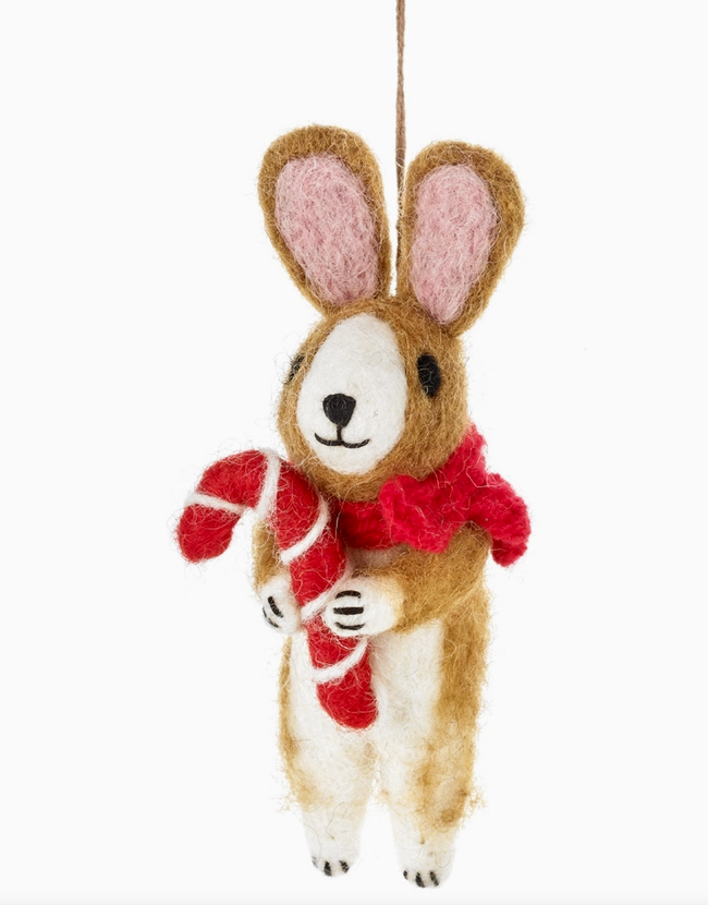 Rabbit Handmade Felt Hanging Cinnamon Christmas Decor