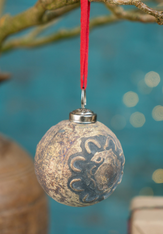 Eshana Antiqued Recycled Glass Bauble