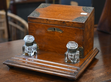 Load image into Gallery viewer, Antique Oak Stationery Box

