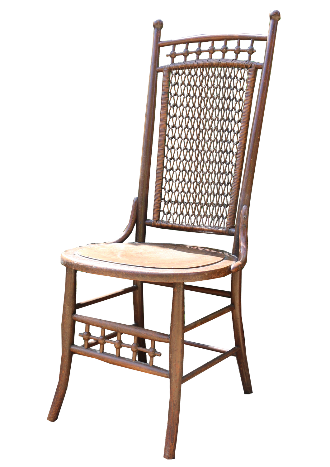 Chain-Mail Rattan Back Chair