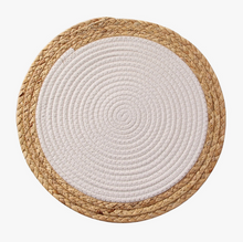 Load image into Gallery viewer, Hand-Woven Rattan Cotton Braided Rope Placemat
