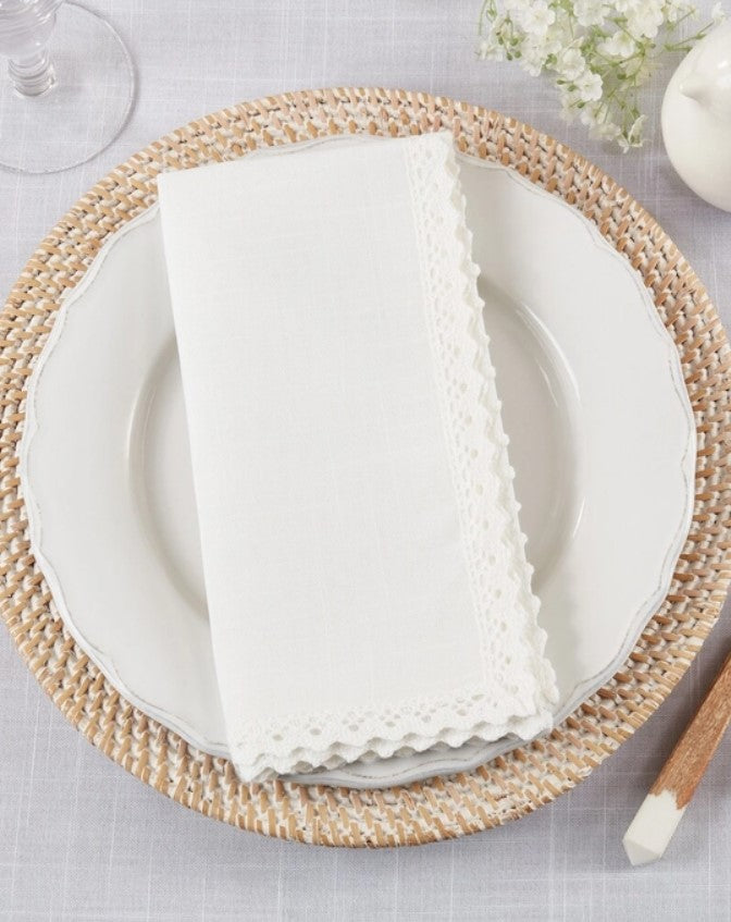 White Lace Border Cloth Napkin (individual)