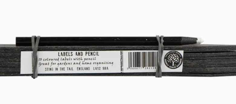 Large Labels & White Pencil