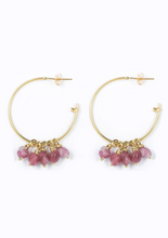 Load image into Gallery viewer, Island Hoops Pink Tourmaline
