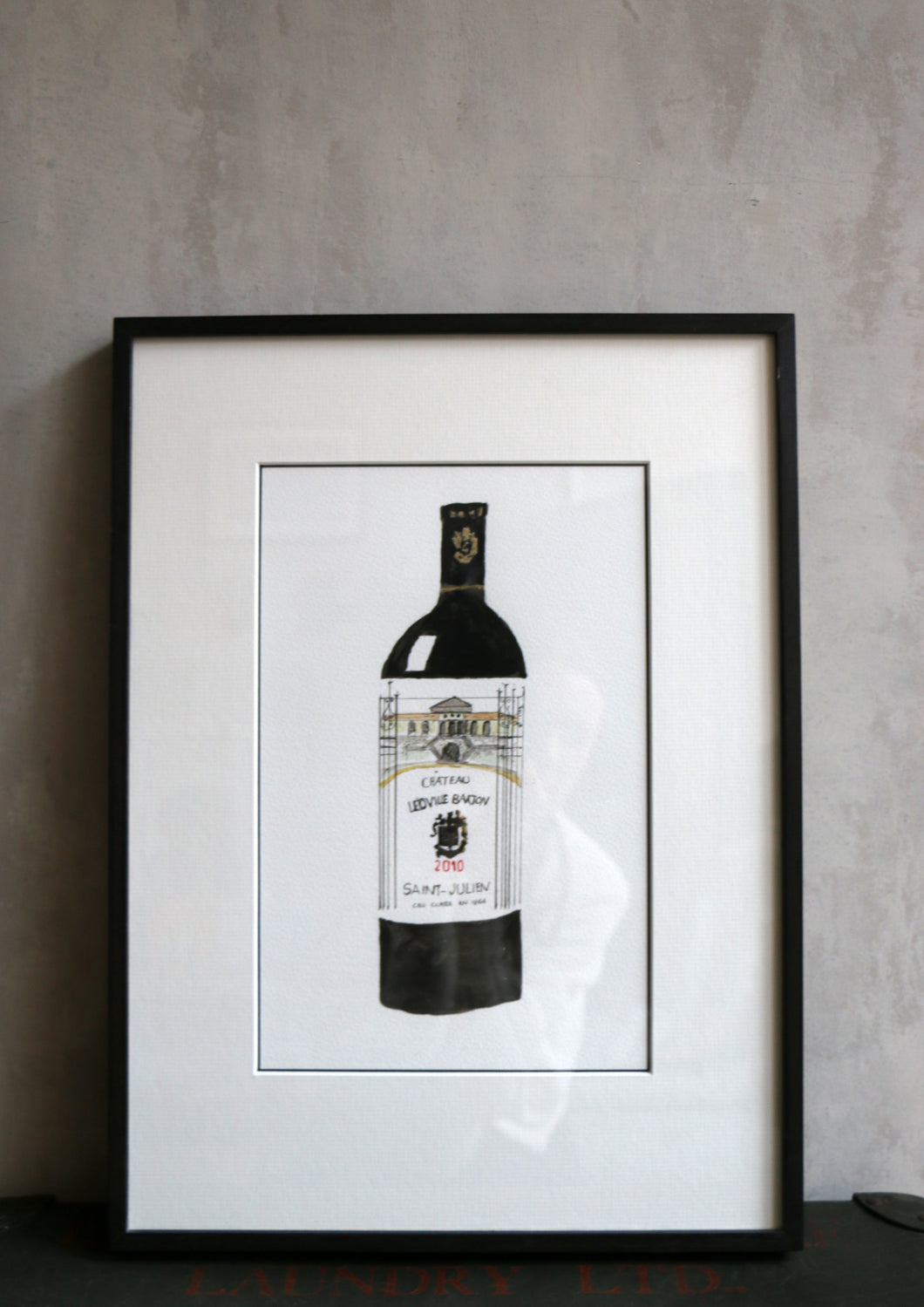 Original Wine Bottle Watercolor By Hamish Alexander - Chateau Leoville Barton