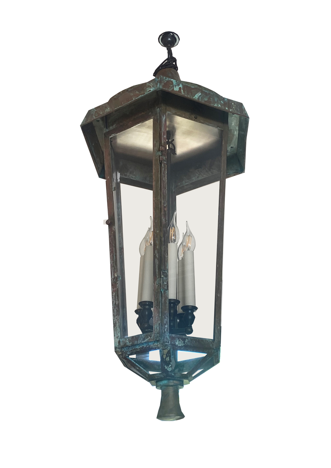 Vintage Lantern - Aged Copper Ceiling Light