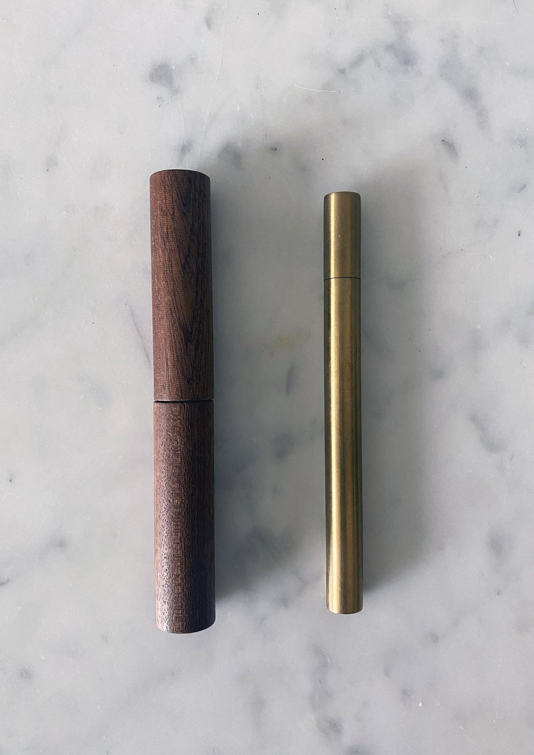 Handmade Brass Pen with Carved Wooden Case